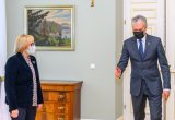 Prezidentas susitinka su švietimo, mokslo ir sporto ministre Jurgita Šiugždiniene / Prezidentūros nuotr.