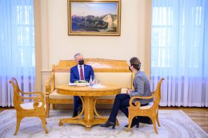 Prezidentas susitinka su Seimo PirmininkeViktorija Čmilyte-Nielsen / Prezidentūros nuotr.