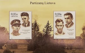 Pašto ženklų blokas Partizanų Lietuva nr 3