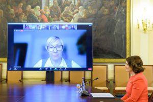 Diana Nausėdienė dalyvauja lituanistinio ugdymo forume / Prezidentūros nuotr.
