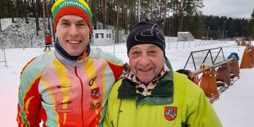 Algirdas Puišys su treneriu A. Ščechočichinu