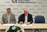 LŠMPS pirmininkas Egidijus Milešinas ir vyriausiasis VDI inspektorius Jonas Gricius, VDI nuotr.