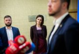 Komentarai žiniasklaidai po Seimo pirmininkės susitikimo su parlamento frakcijų seniūnais. ELTA / Marius Morkevičius