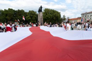 Vilniuje minimos suklastotų Baltarusijos prezidento rinkimų metinės. ELTA / Ekaterina Khvashchynskaya