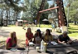Iš kairės Rūta Vyžintaitė-Lajienė, Aistė Šopienė, Agnė Cesiulė, Vitalija Maksvytė, Juozapas Blažiūnas